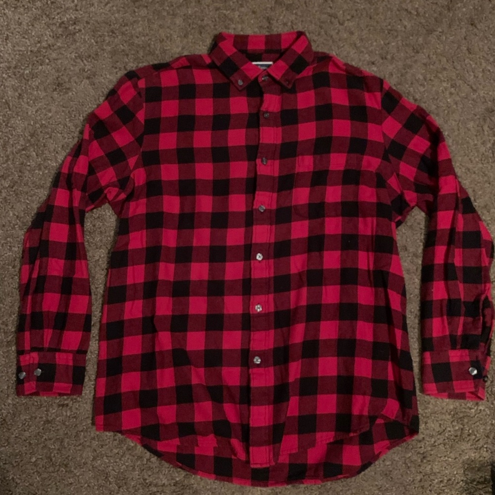 Red and Black Plaid Men's Shirt